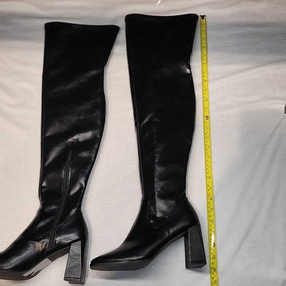 Open edit over the knee boots black size 6.5 nwob